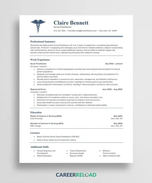 Nursing resume template