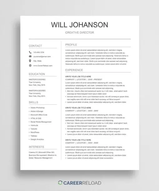 Simple Google Docs resume template