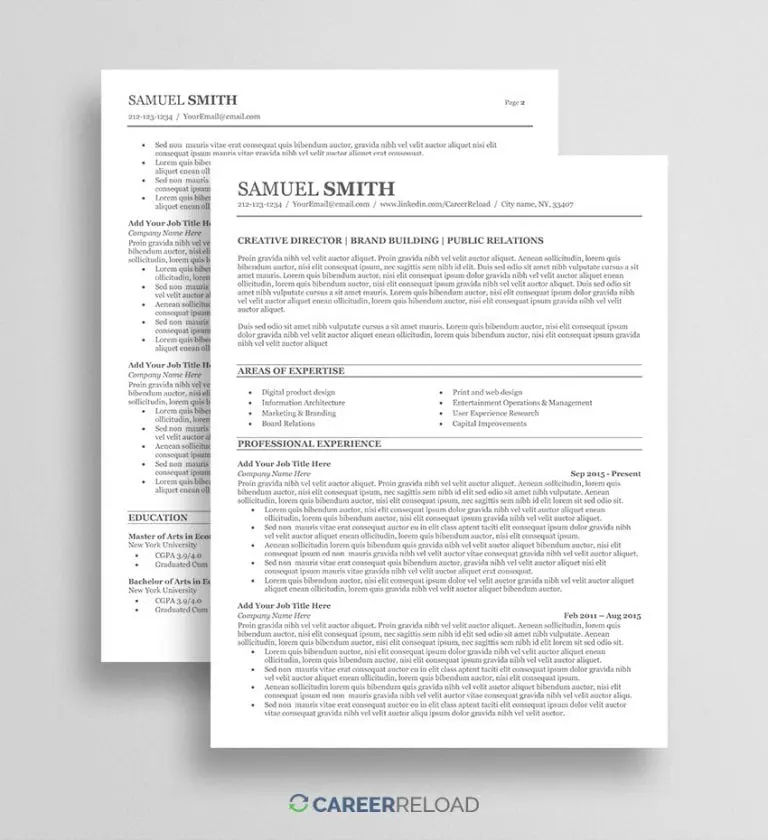 Free executive resume template