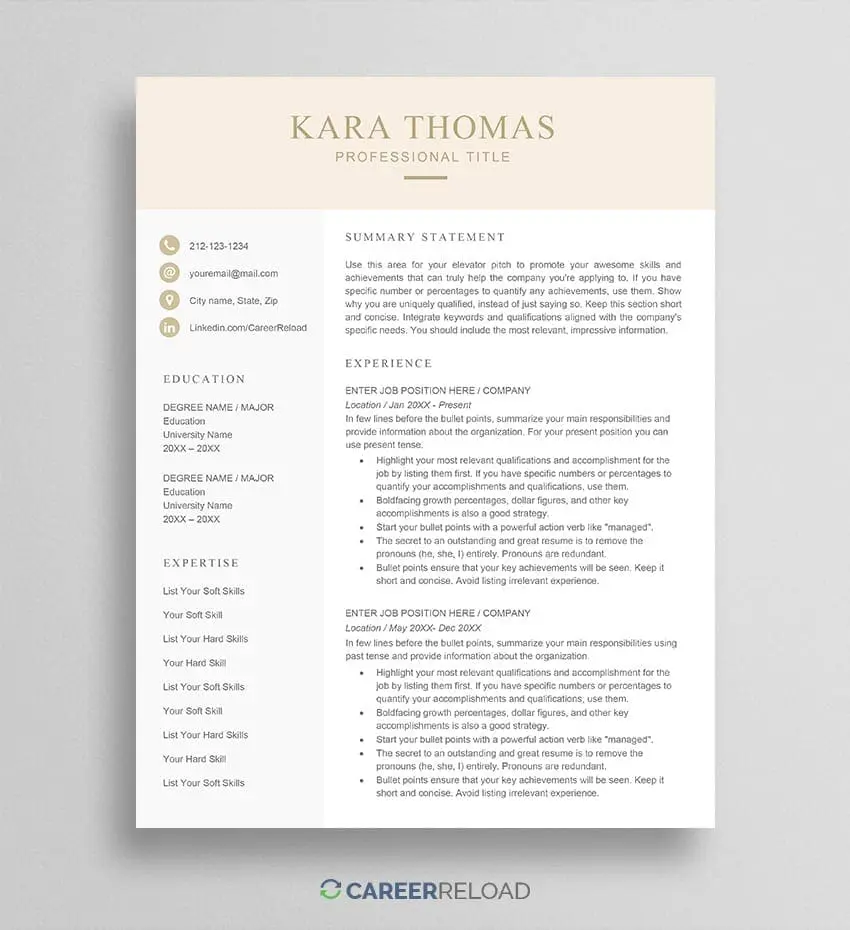 Resume template design