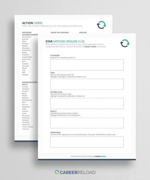 STAR method resume worksheet