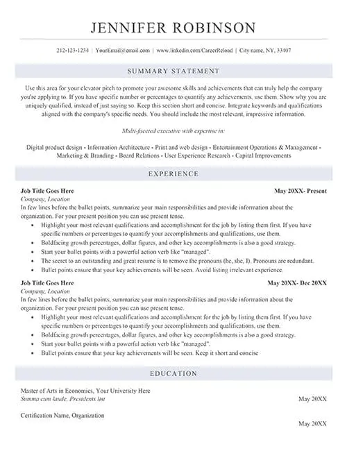 ATS resume template download