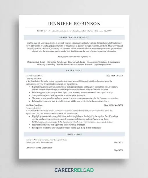 ATS resume template for Word