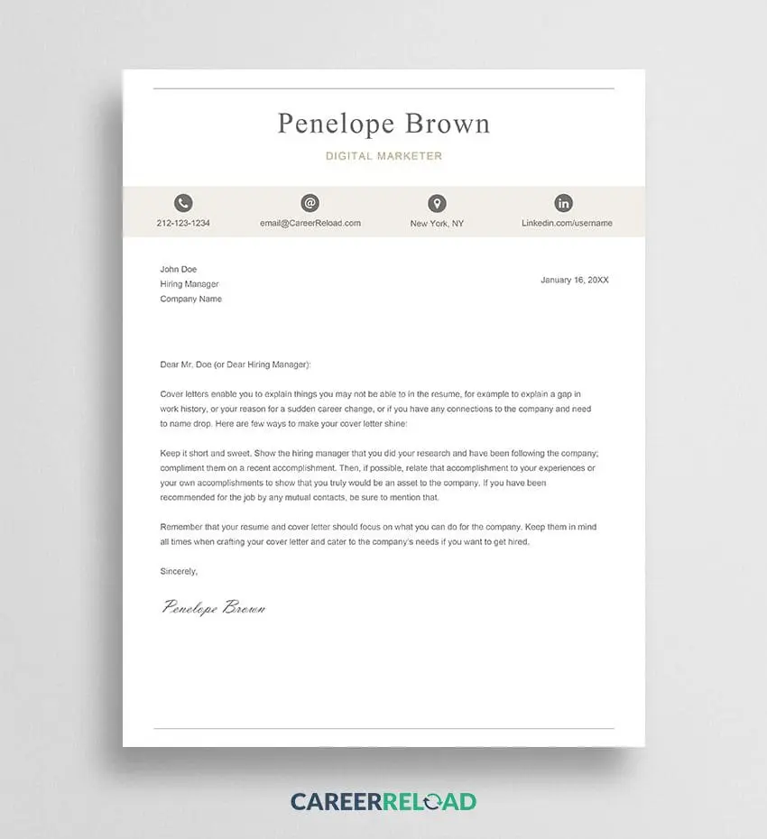 Pages cover letter example