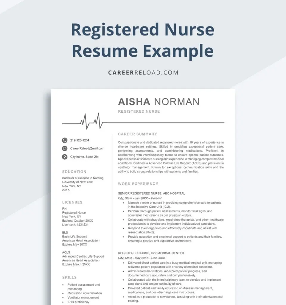 Registered nurse resume template