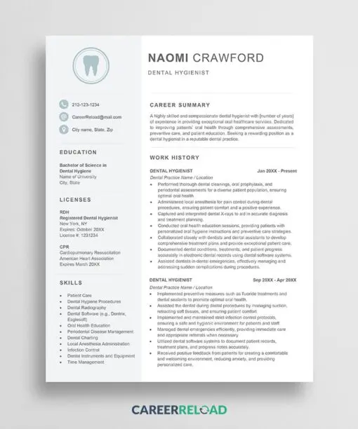 Dental hygienist resume