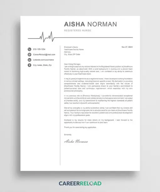Registered nurse cover letter