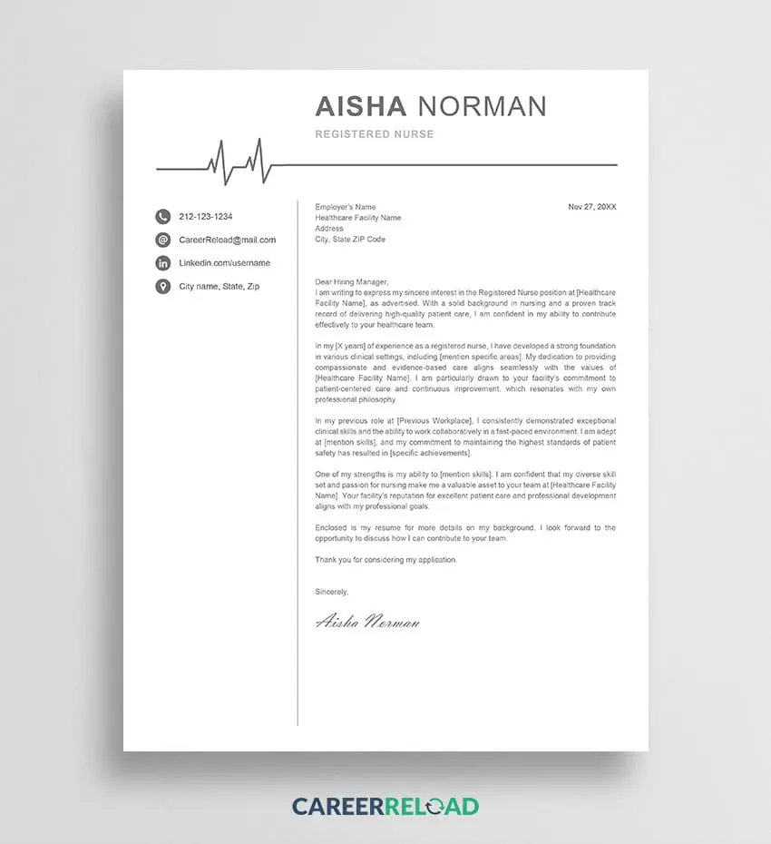 Registered nurse cover letter