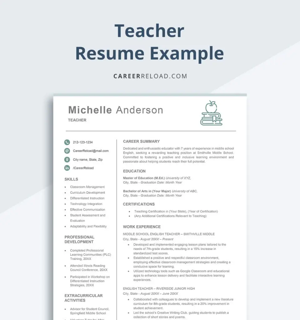Teacher resume example