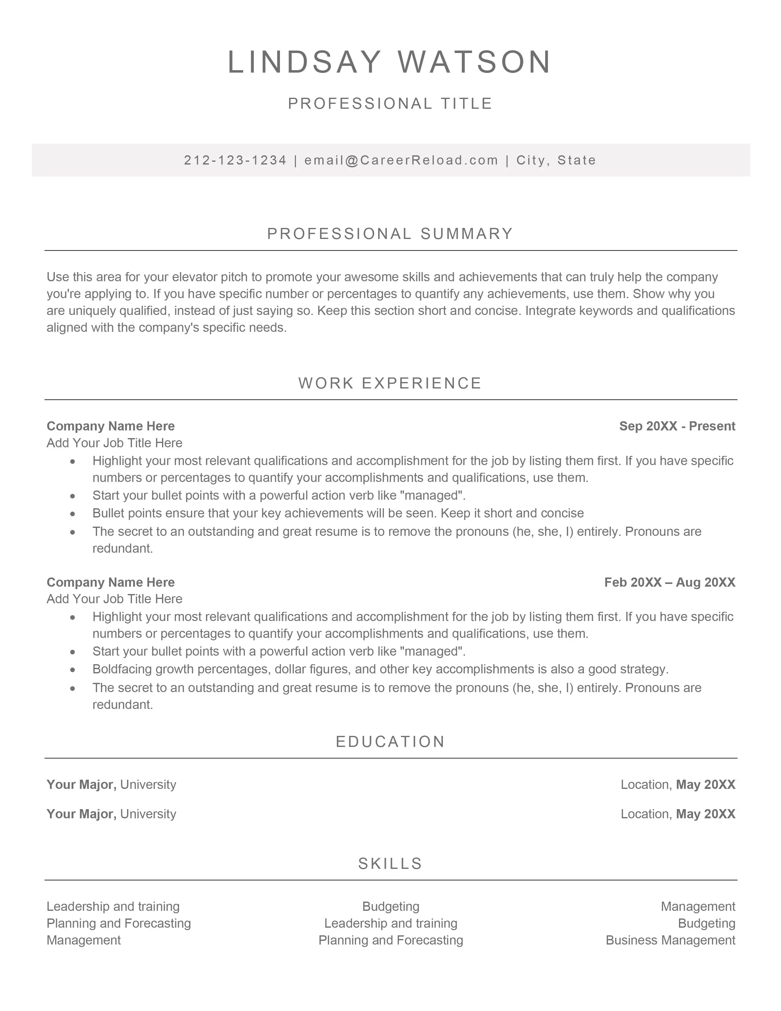 ATS resume example