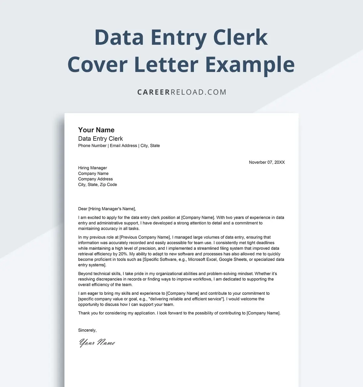 Data entry cover letter example