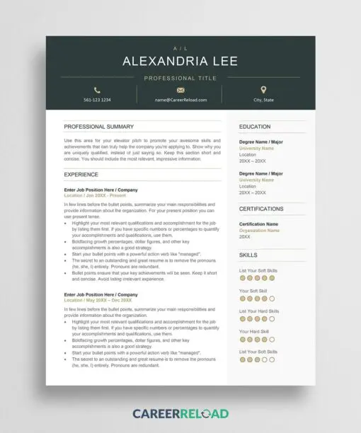 Resume form