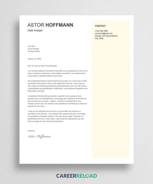 Google Docs CV letter format