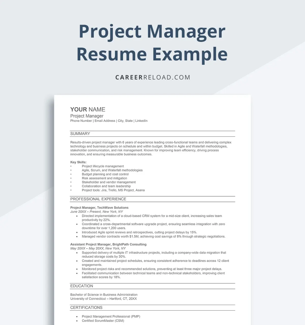 project manager resume example