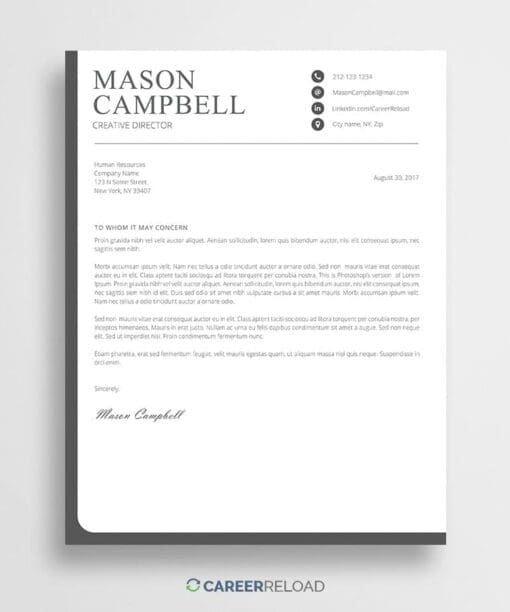 Cover letter for Photoshop