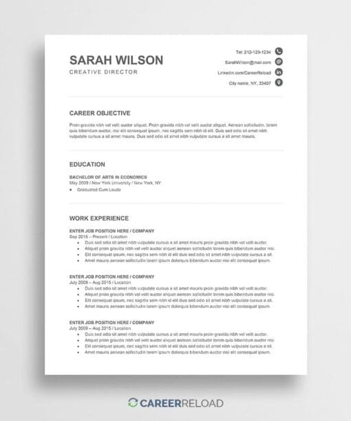 Entry-level CV template