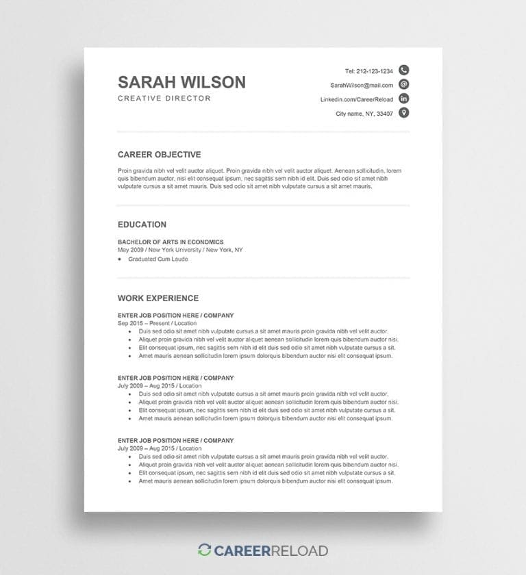 Entry-level CV template