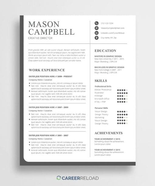 Creative PSD Resume Template
