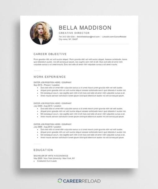 Free resume with photo