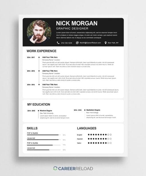 Photoshop resume template
