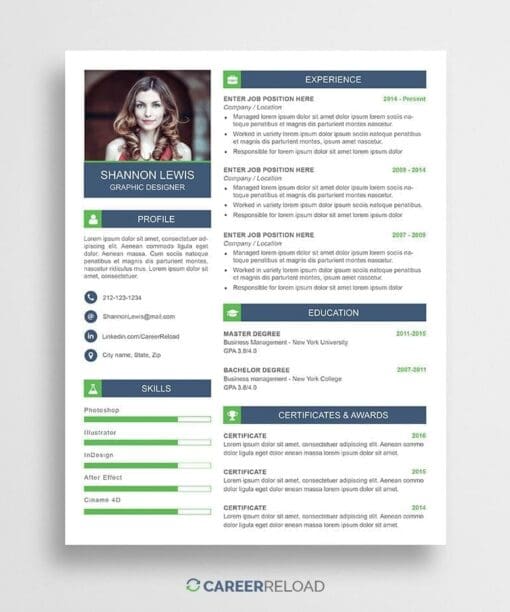 Free Photoshop CV Template