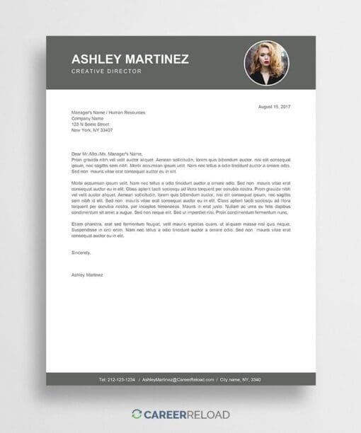 free cover letter with photo