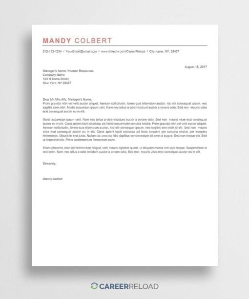 free cover letter mandy