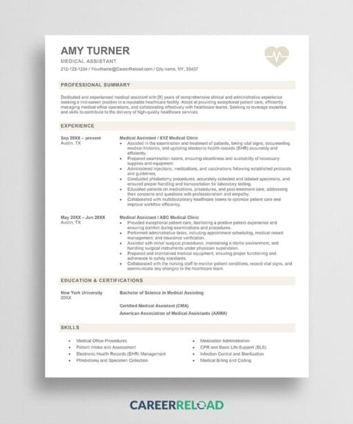 Free nurse resume template