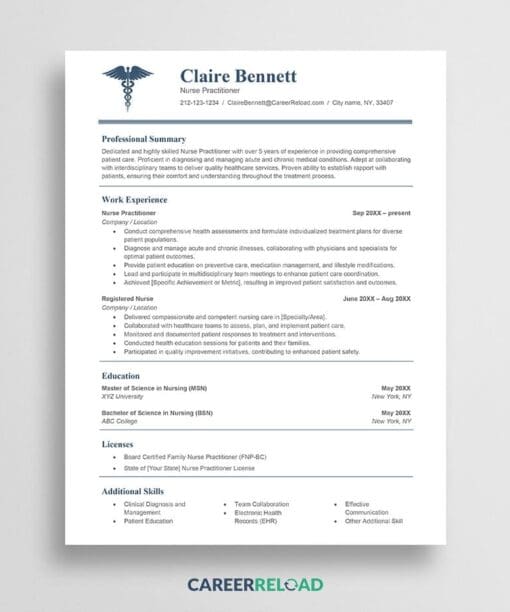 Nursing resume template