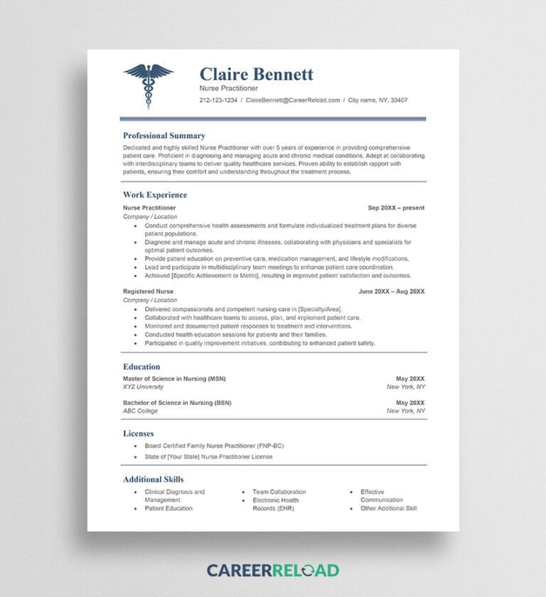 Nursing resume template