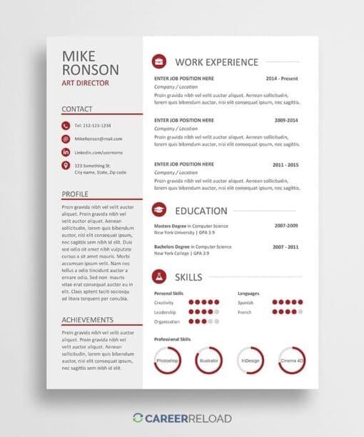 Free Word resume template