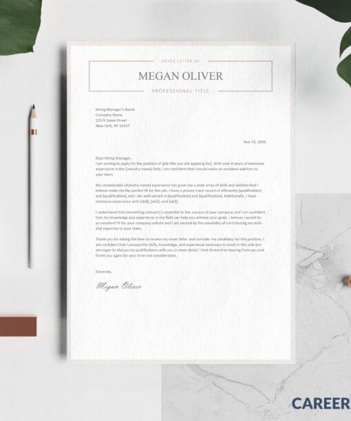 Creative cover letter layout