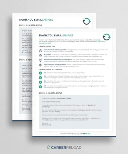 Thank you email samples