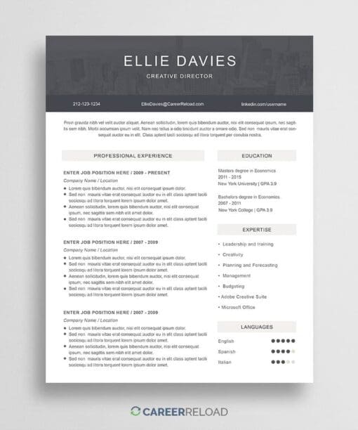 Free Photoshop PSD Resume Template