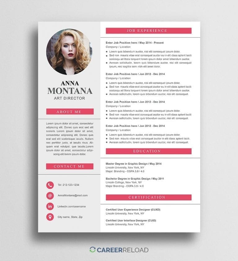 Free Resume Template PSD