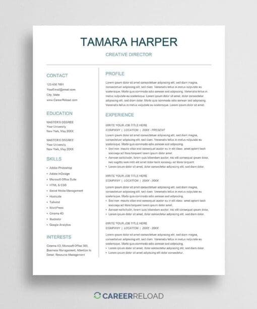 Free Google Docs CV template download