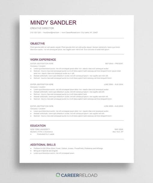 Free Google Docs resume download