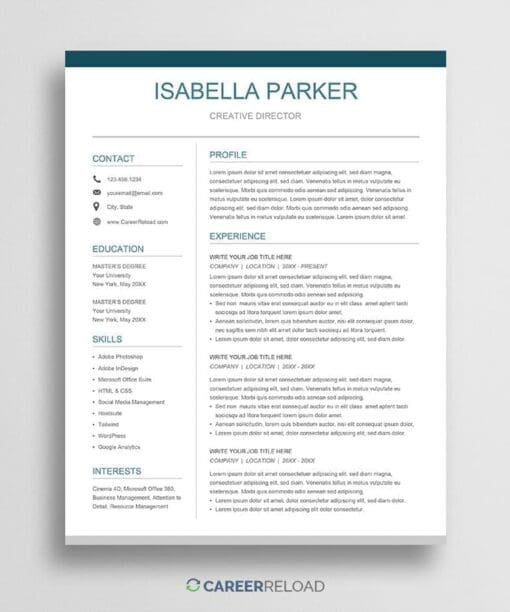 modern Google Docs resume