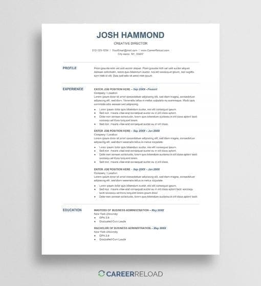 Free Resume Template for Google Docs