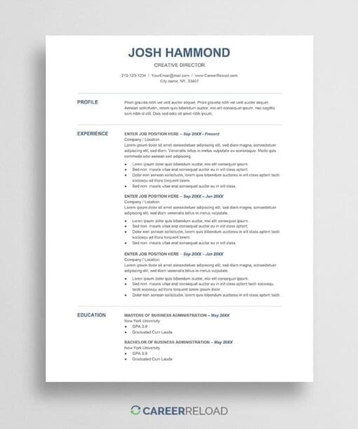 Basic Google Docs Resume