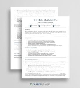 Free resume template freelancer