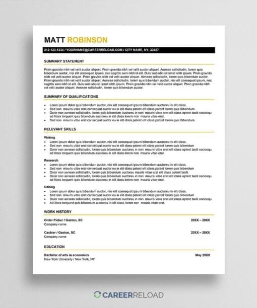 Resume for career change