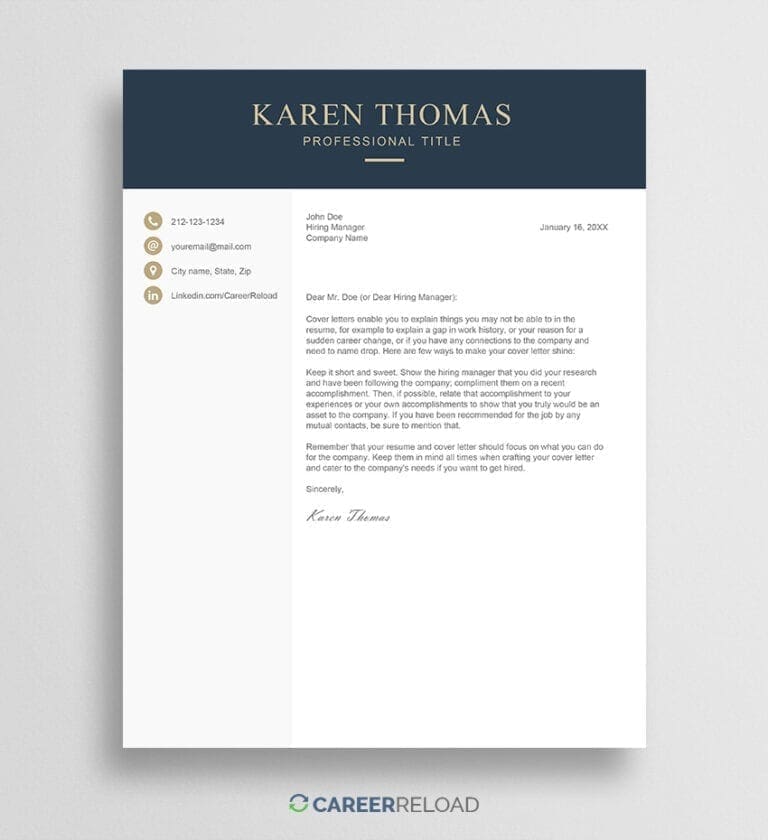 Professional cover letter template