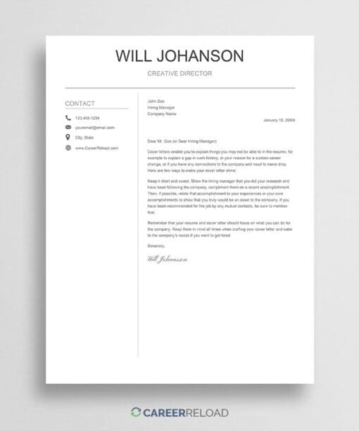 Google Docs cover letter