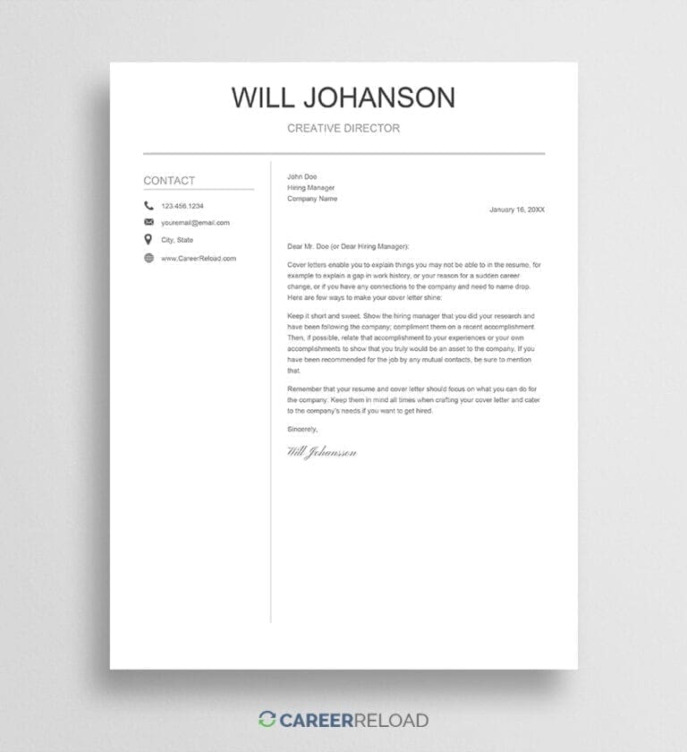 Cover Letter Template Google Docs Free
