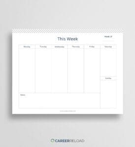 Free Weekly Planner Printable - Career Reload