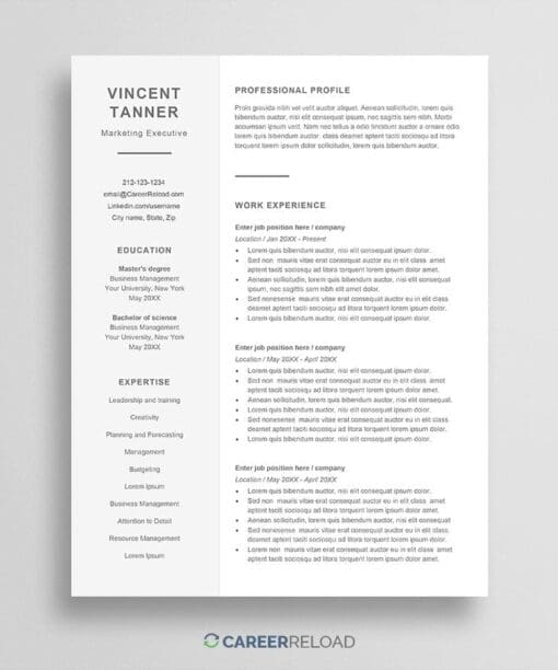 Download Resume Template for Word