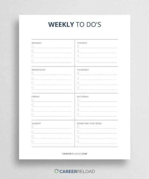 Weekly to do's