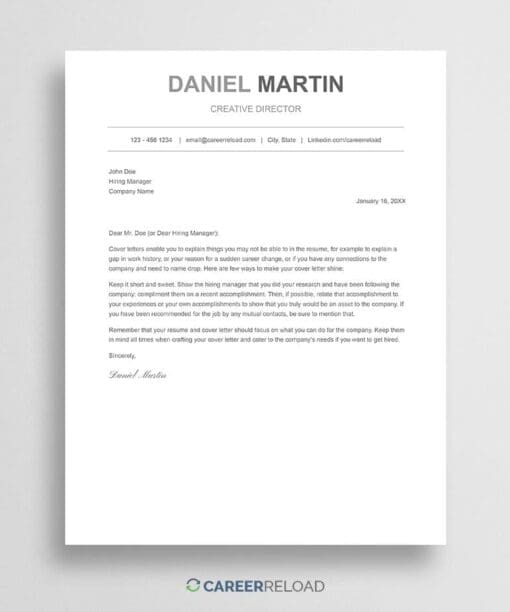 Cover letter doc template