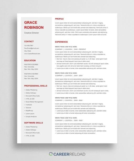 Free Google resume template with a polished contemporary layout